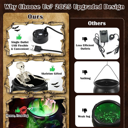 Halloween Witch Cauldron + Skeleton™